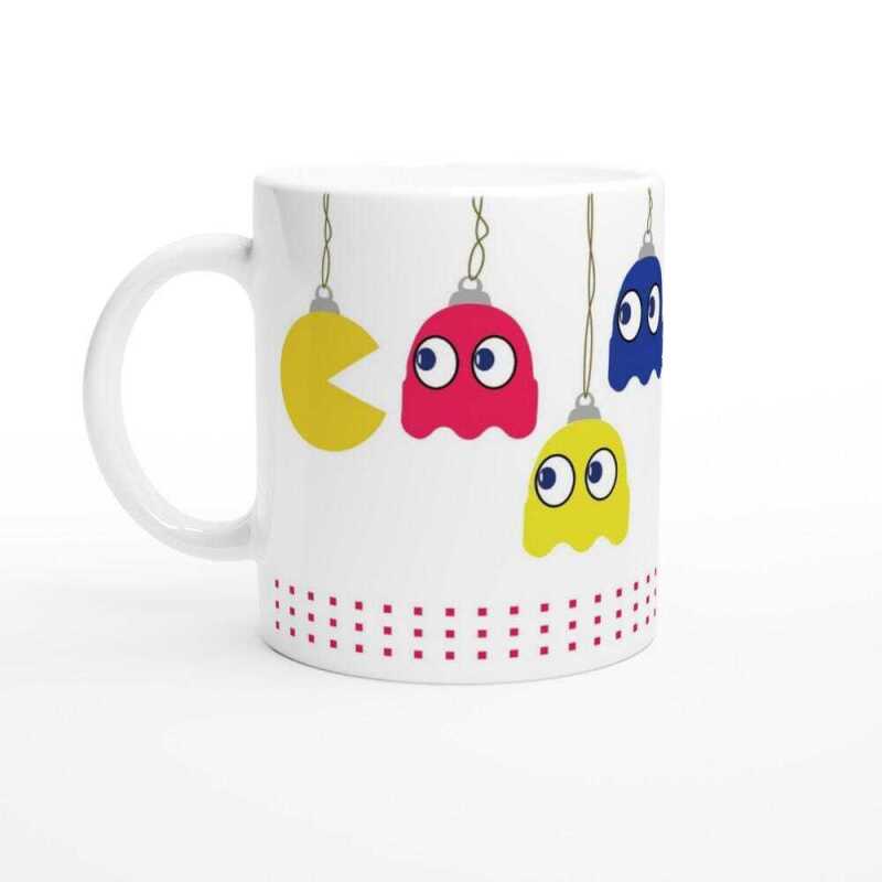 Pacman Christmas Bauble Mug - Ceramic White