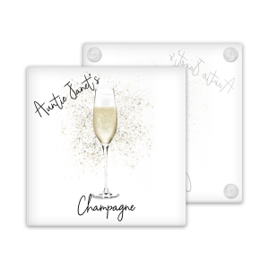 Personalised Champagne Glass Coaster with Splash Effect