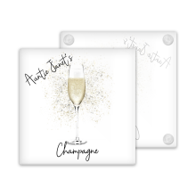Personalised Champagne Glass Coaster with Splash Effect