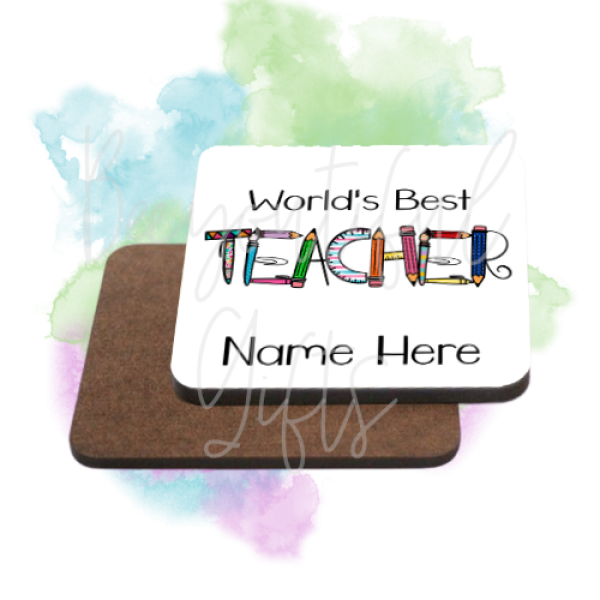 Personalised Teacher Coaster - World's Best Teacher