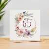 65th Birthday Card For Her Floral Sixty Fifth Birthday Card Sixty Five Card For Mum Gran Grandma Auntie 65 Card For Friend Floral Design - Square (5.5x5.5) / Blank Inside