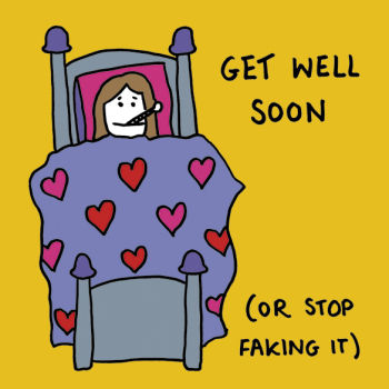 Faking it get Well Soon Card from Holy Mackerel