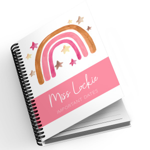A5 Personalised Spiral Bound Diary - Watercolour Rainbow & Stars | Yearly | Academic | Appointment