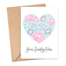 Personalised Custom Message Card - Papercut Sister Heart - Small (A6)