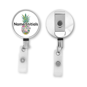 Personalised Metal ID Reel - Floral Summer Pineapple