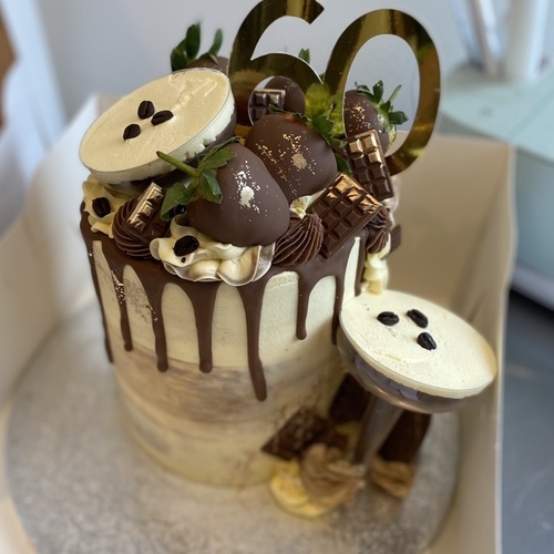 Pornstar Martini/Espresso Martini/Strawberry Daiquiri Inspired Cake