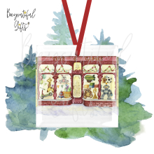 Glass Christmas Tree Decoration - Watercolour Christmas Toy Shop