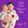 Caru ti, Dydd Santes Dwynwen Hapus, an Erica Sturla 150mm square Welsh language Valentines card, blank inside for your message