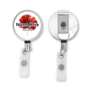 Personalised Metal ID Reel - Red Poppy