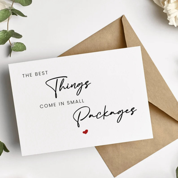 New Baby Card - The Best Things Come In Small Packages - Small (Approx. A6)