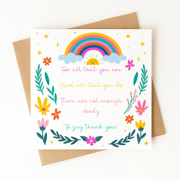 Thank You Card - There Are Not Enough Words To Say Thank You - Standard Smooth Card