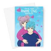 Cute Anime Valentine's Card For An Amazing Boyfriend