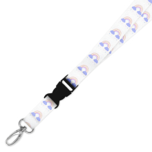 Double Breakaway Lanyard - Pastel Rainbow Cloud