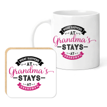 Mug & Coaster Set - What Happens At Grandma's Stays At Grandma's