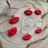 Red Lips Earrings: Handmade Polymer Clay, Surgical Steel Hooks
