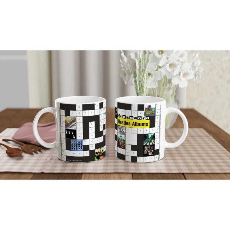Beatles Albums Crossword Mug - Ceramic White
