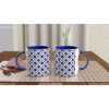 Geometric Blue Patterned Ceramic Blue Mug