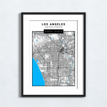 Los Angeles - United States - Map Print - A4