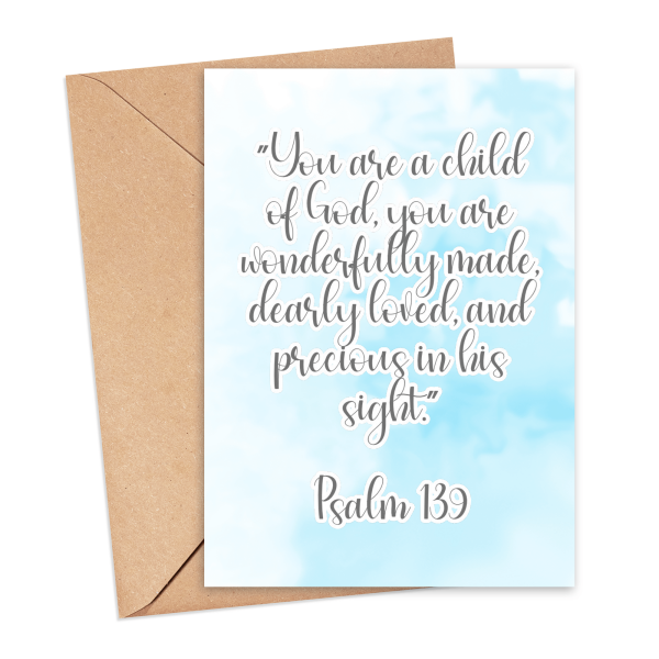 Christening Card - Psalm 139 - Small (A6)