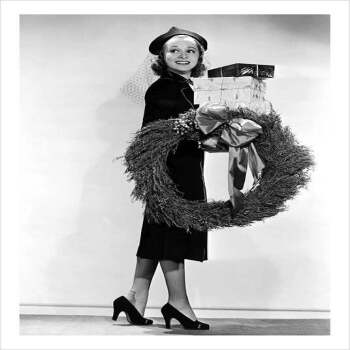 Woman with Christmas Wreath - a 17.5 x 12.5cm Christmas Card from Holy Mackerel's Alternative Image Range of Festive Designs.