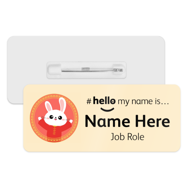 #hello my name is... Name Badge - Cartoon Rabbit Chinese New Year 2023