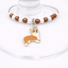 Handmade Wine Glass Charm - Brown Corgi