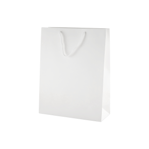 Personalised Luxury Gift Bag with Rope Handles - White (Matte) - Medium Tall (250mm x 360mm x 100mm)