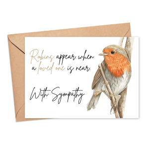 Sympathy Card - Robins Appear When A Loved One Is Near