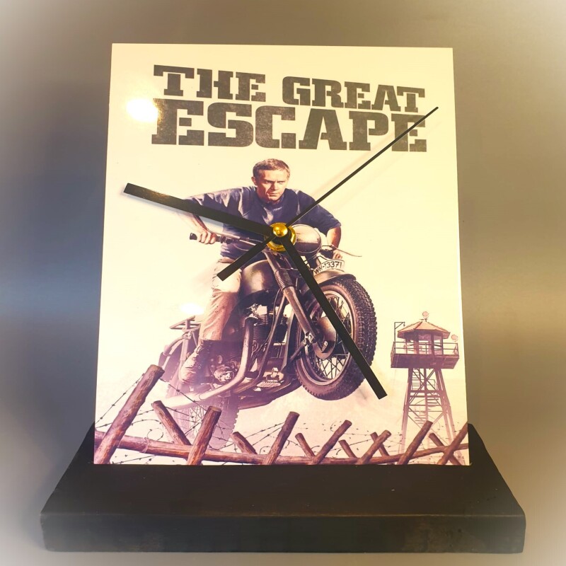 The Metal Table Clock Signs featuring the "Great Escape" - Fathers/Mothers Day - Man/She Cave