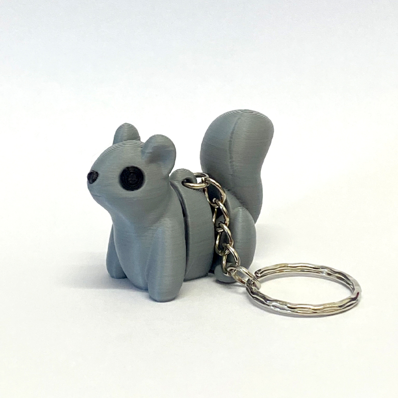 Baby Squirrel Keyring - Grey