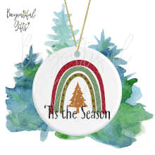 Ceramic Christmas Tree Decoration - 'Tis The Season Rainbow