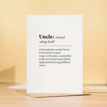 Birthday Card For Uncle Fun Dictionary Quote Card For Uncle Custom Message Card For Uncle Funny Birthday Card For Uncle