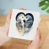Valentine's Day Card For Wife Valentine's Day Card For Husband Boyfriend or Girlfriend Valentine's Day Card For Him or Her Blue Owls - Square (5.5x5.5) / Blank Inside
