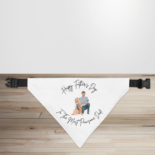 Happy Father's Day Watercolour Design Dog/Puppy Bandana