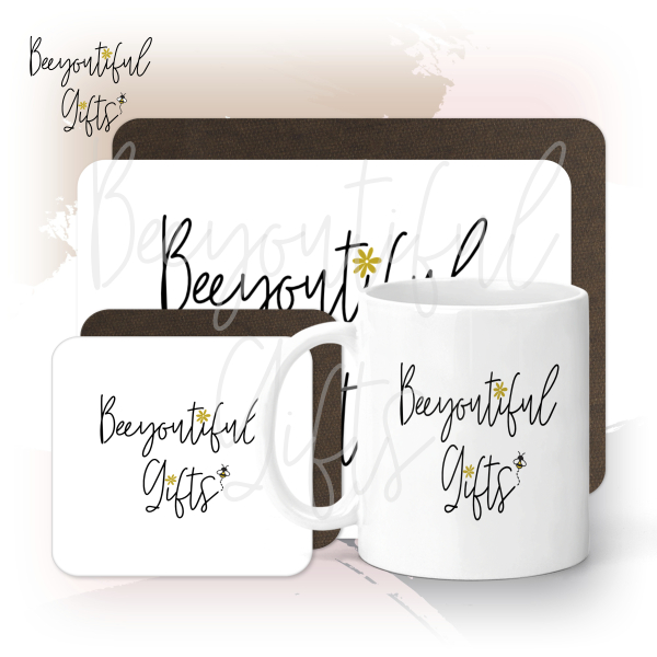 Photo Upload Gift Set - Ceramic Mug, Hardback Coaster & Hardback Placemat