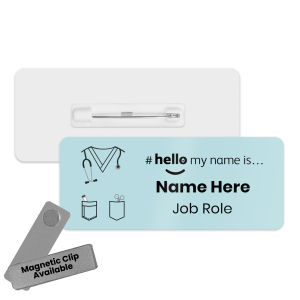 Name Badge - Colour Nurse Scrubs Hello My Name is... - Light Blue