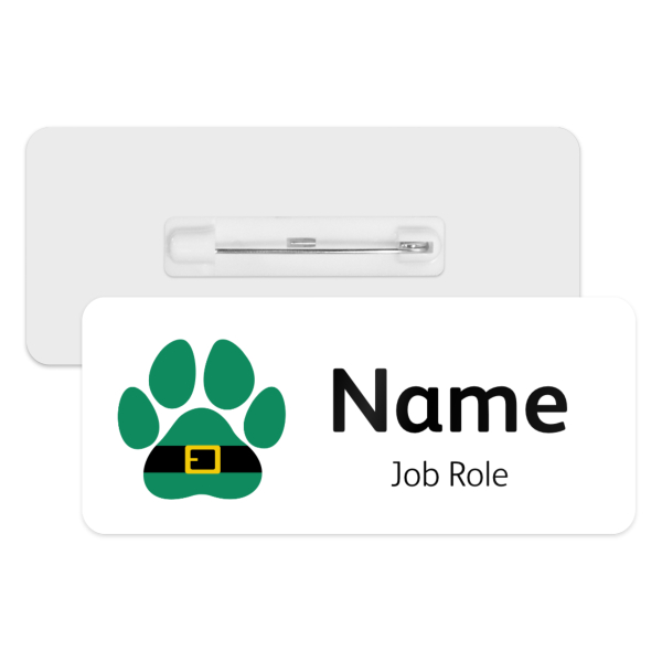 Personalised Vet Name Badge - Christmas Elf Paw Print