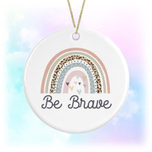 Be Brave Boho Rainbow Round Ceramic Hanging Decoration