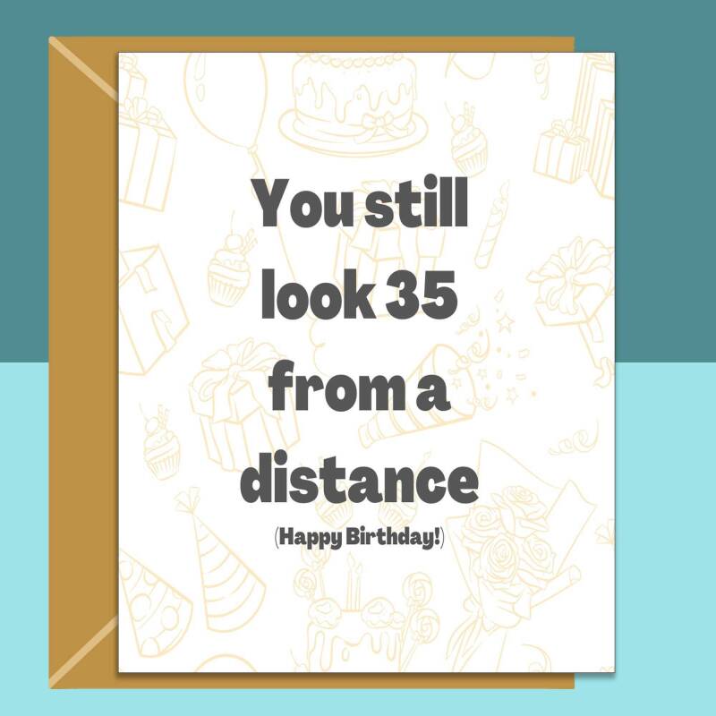Funny 36th Birthday Card - Personalised inside if required - For Him or For Her - Perfect greetings card for someone turning 36 years old - Blank inside - Small
