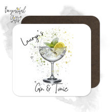 Personalised Gin & Tonic Coaster with Splash Effect