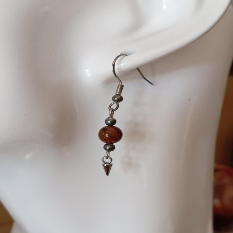 Mahogany Obsidian Sterling Silver 925 Earrings 