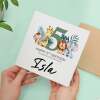 Personalised 5th Birthday Children's Card Jungle Themed Fifth Birthday Card For Boy or Girl Five Years Custom Card - Square (5.5x5.5) / Blank Inside