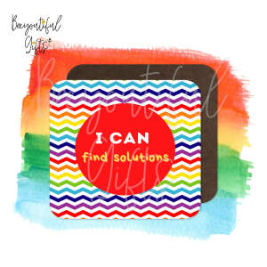 Children's Affirmation High Gloss Wooden Coaster - I Can Find Solutions