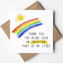 Thank You Teacher Card - Thank You For Being Such An Important Part of My Story - Standard Smooth Card