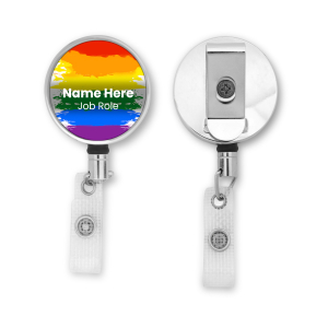 Personalised Metal ID Reel - Rainbow Stripes