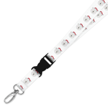 Double Breakaway Lanyard - Christmas Polar Bear