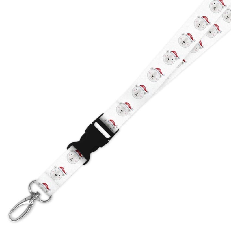 Double Breakaway Lanyard - Christmas Polar Bear