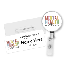 #hello my name is... Name Badge & Metal ID Reel - Mental Health Matters