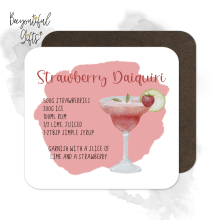 Cocktail Recipe Coaster - Strawberry Daiquiri