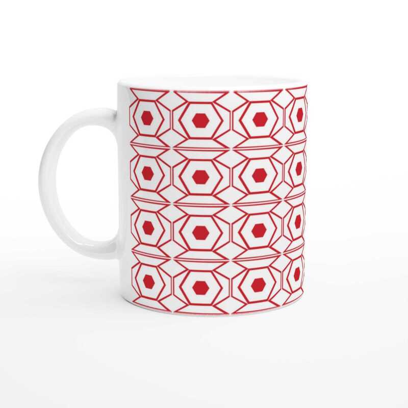 Polygon Pattern Mug - Ceramic White